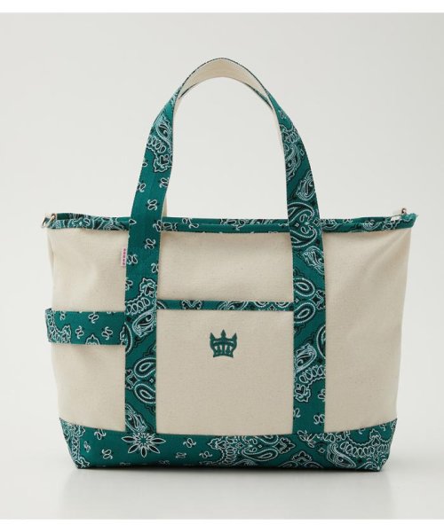 RODEO CROWNS WIDE BOWL(ロデオクラウンズワイドボウル)/R CANVAS BANDANA TOTE/柄GRN5