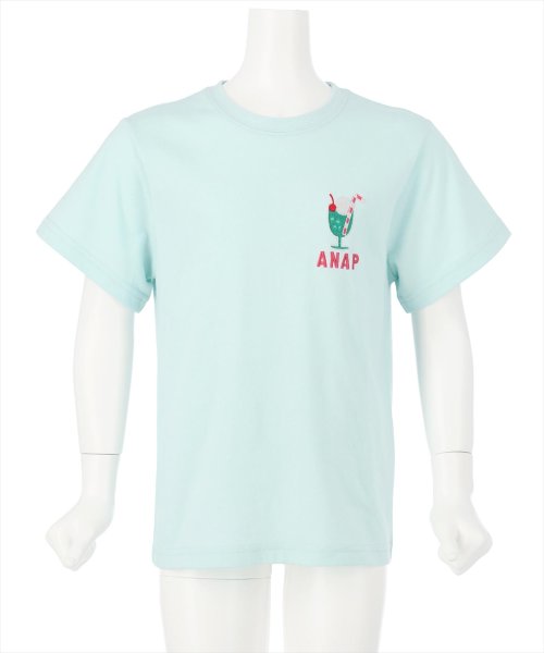 ANAP KIDS(アナップキッズ)/吸水速乾サマーワンポイントTシャツ/サックス