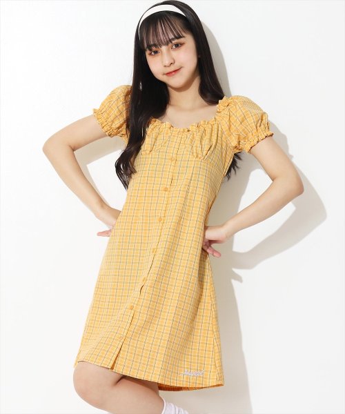 セール チェックパフースリーブワンピース アナップガール Anap Girl Magaseek
