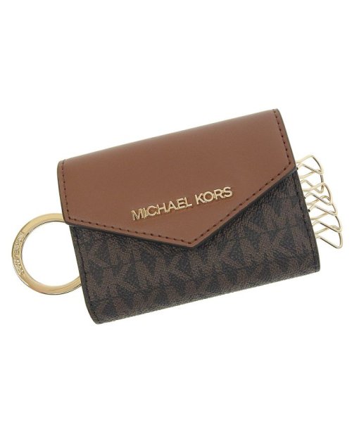 MICHAEL KORS(マイケルコース)/MichaelKors マイケルコース JET SET TRAVEL KEY CASE ジップ キーリングケース スモール － MKシグネチャー キーケース 6/ブラウン