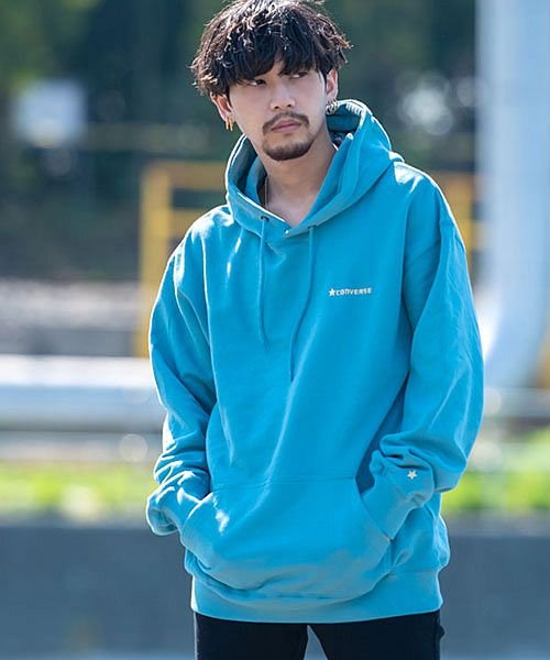 Converse ワンポイントロゴ刺繍長袖プルパーカー コンバース パーカー メンズ ブランド プルオーバー プルパーカー フード フーディー 刺繍 ロゴ ワン エスビーセレクト Sb Select Magaseek