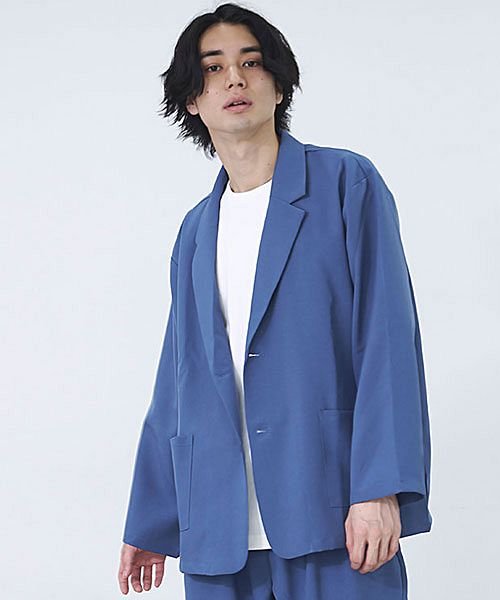 Cavaria 2bビッグシルエット長袖テーラードジャケット パンツセットアップ メンズ ブランド 大人 おしゃれ 2b テーラードジャケット パンツ テーパー キャバリア Cavaria Magaseek