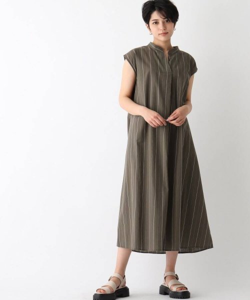 オペークドットクリップ Opaque Clip 綿麻ストライプスキッパーワンピース Magaseek オペークドットクリップ Opaque Clip 綿麻ストライプスキッパーワンピース Magaseek