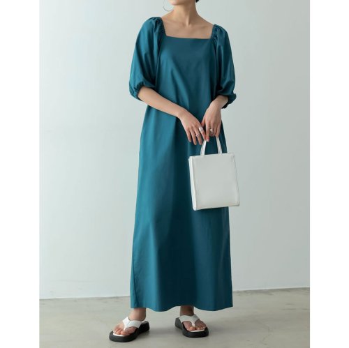 低身長 高身長サイズ有 2wayパフスリーブリネンマキシワンピース リエディ Re Edit Magaseek