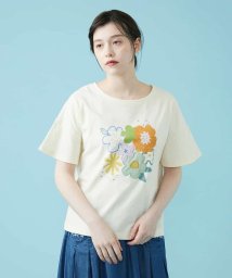 Jocomomola(ホコモモラ)/Pop 刺繍アップリケTシャツ/アイボリー