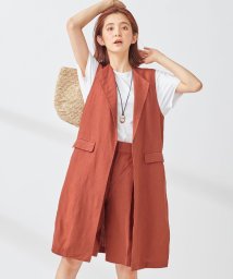 NIJYUSANKU（LARGE SIZE）(２３区（大きいサイズ）)/【WEB/一部店舗限定】 LIBECOTHICK ロング ジレ/テラコッタ系