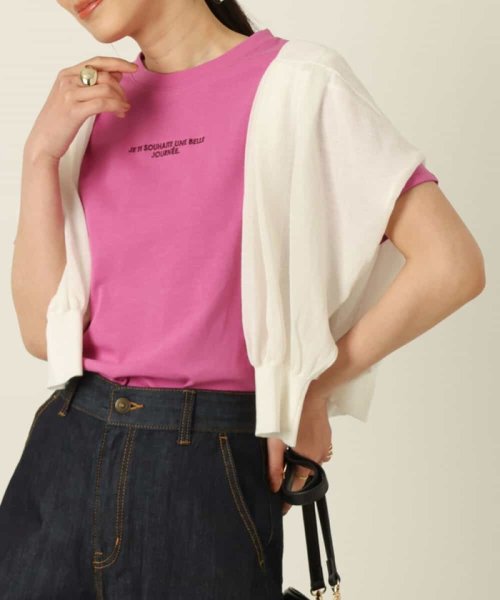 a.v.v(アー・ヴェ・ヴェ)/プチロゴ刺繍Tシャツ/ピンク