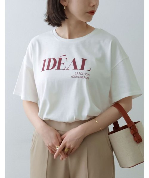 Re:EDIT(リエディ)/IDEALロゴプリント半袖Tシャツ/オフホワイト系1