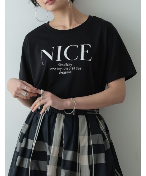 Re:EDIT(リエディ)/NICEロゴプリントTシャツ/ブラック