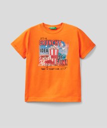 BENETTON (UNITED COLORS OF BENETTON BOYS)(ユナイテッド　カラーズ　オブ　ベネトン　ボーイズ)/キッズフロントプリント半袖Tシャツ・カットソーB/オレンジ