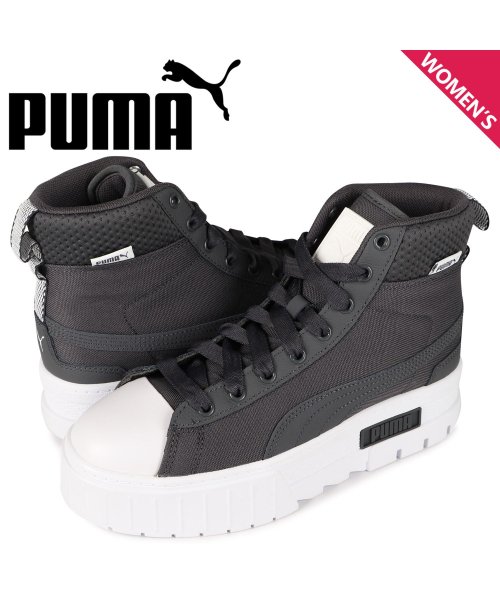 Puma プーマ スニーカー メイズ ミッド サファリ ウィメンズ レディース ミッドカット 厚底 Maze Mid Safari Wmns ブラック 黒 38 プーマ Puma Magaseek