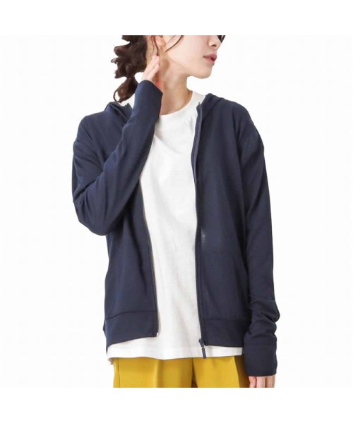 MAC HOUSE(women)(マックハウス（レディース）)/NAVY ネイビー UVカット長袖パーカー ENVCS22001/ネイビー