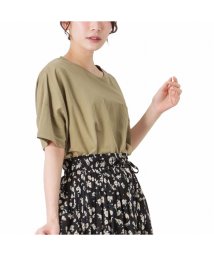 MAC HOUSE(women)(マックハウス（レディース）)/SARARI サラリ 冷感ポケット付きTシャツ MH826－700/カーキ
