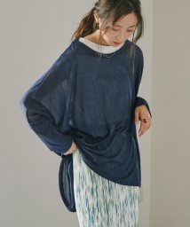 Fashion Letter(ファッションレター)/ゆるく被ってUV対策！ ドルマンUVカットソー レディース Tシャツ ビッグシルエット ポンチョ 水着の上か着られる Tシャツ ポリエステル 速乾 レディース /ネイビー