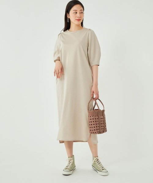 セール Very Green Label Relaxing ランタンスリーブ カットソー ワンピース 接触冷感 グリーンレーベルリラクシング Green Label Relaxing Magaseek