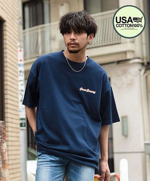 Cavaria Usaコットンカリフォルニアイラストクルーネック半袖tシャツ メンズ 半袖 大人 Usaコットン 厚手 大きいサイズ ビッグシルエット オーバー キャバリア Cavaria Magaseek