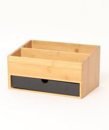 aimoha/木製2段メイク/小物/筆記用具なんでも収納ボックス 《 バンブー木製ナチュラル/ 引き出し付き収納ボックス 》/504682829