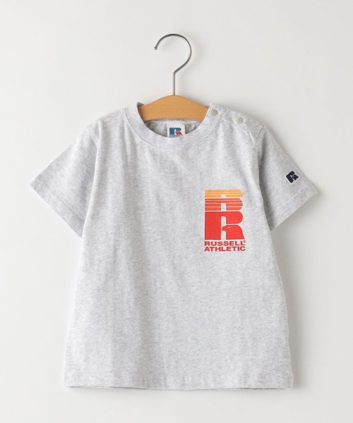 SHIPS KIDS(シップスキッズ)/【SHIPS KIDS別注】RUSSELL ATHLETIC:モーション ロゴ TEE(80～90cm)/グレー