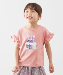 anyFAM（KIDS）(エニファム（キッズ）)/ミラクルスパンコールTシャツ/ピンク×ケーキ
