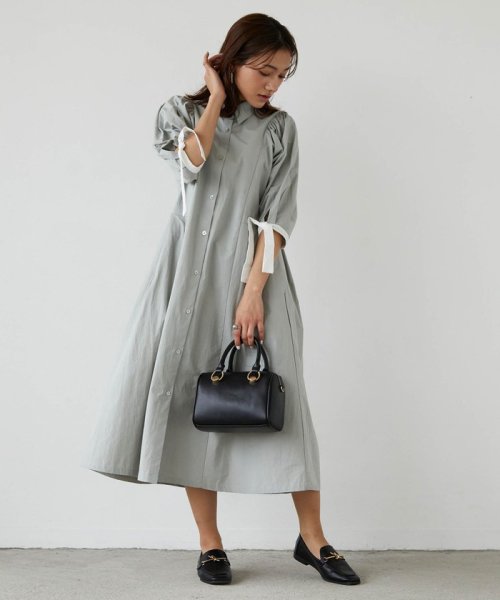 セール カフスリボン切り替えシャツワンピース １７９ ｗｇ ニコルクラブ １７９ ｗｇ Magaseek