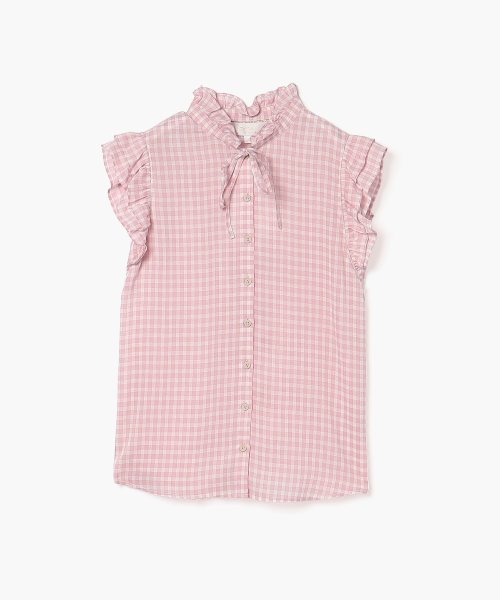 To b. by agnes b. OUTLET(トゥー　ビー　バイ　アニエスベー　アウトレット)/【Outlet】WS87 CHEMISE キュプラギンガムブラウス/ピンク
