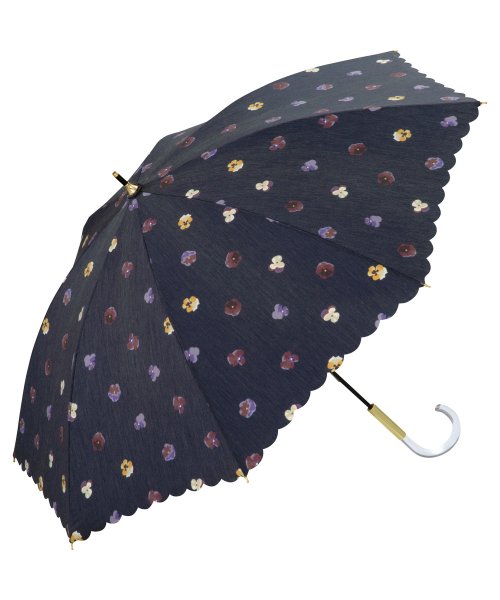 Wpc．(Wpc．)/【Wpc.公式】日傘 T/C遮光パンジー 50cm UVカット 遮熱 晴雨兼用 レディース 長傘/NV