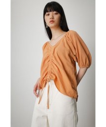 AZUL by moussy(アズールバイマウジー)/2WAY SHIRRING PUFF BLOUSE/L/ORG1