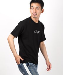 LUXSTYLE(ラグスタイル)/ロゴプリント半袖Tシャツ/Tシャツ メンズ 半袖 ロゴ プリント 筆記体 英字 ワンポイント/ブラック