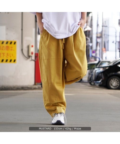 セール ワイドパンツ メンズ バルーンパンツ レディース アンクルパンツ 綿麻 アンクル バルーンパンツ アンクル丈 麻 パンツ ボトム ボトムス 涼しい イージー ワンフォークロージング 1111clothing Magaseek