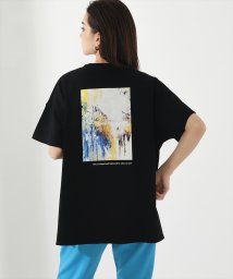 Settimissimo(セッティミッシモ)/バックアート風フォトプリントTシャツ/ブラック
