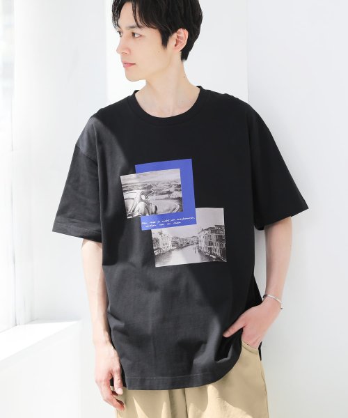 osharewalker(オシャレウォーカー)/『ビッグシルエットフォトグラフィックTシャツ』/ブラック