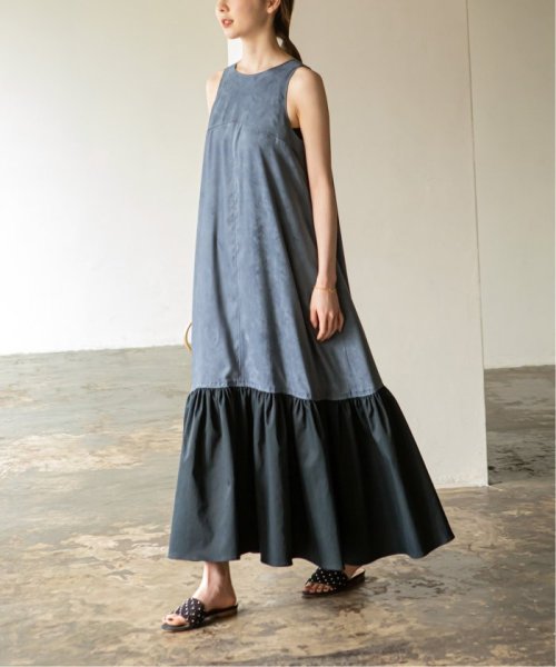 スピック スパン ノーブル Noble 予約 フェイクスウェードバイカラーワンピース Magaseek