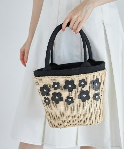 フラワーモチーフ付きカゴバッグ トッコクローゼット Tocco Closet Magaseek
