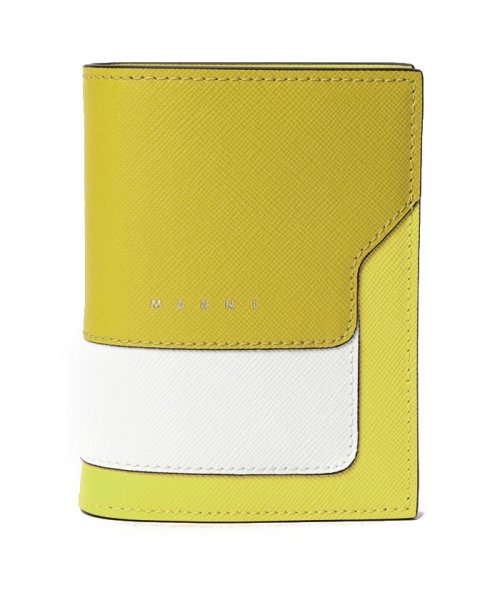 MARNI(マルニ)/【MARNI】マルニ 二つ折り財布 PFMOQ14U13 LV520 BILLFOLD W/COINPURSE/イエロー×ホワイト