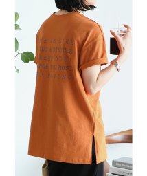 reca(レカ)/前後2wayロゴプリントビッグTシャツ(bel－blc－5282)/オレンジ