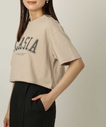 a.v.v(アー・ヴェ・ヴェ)/クロップド丈カレッジロゴTシャツ/ベージュ