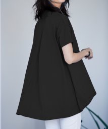 Ranan(ラナン)/〈Beautiful Cotton　綿100％〉UVカット/接触冷感 裾フレアTシャツ/ブラック