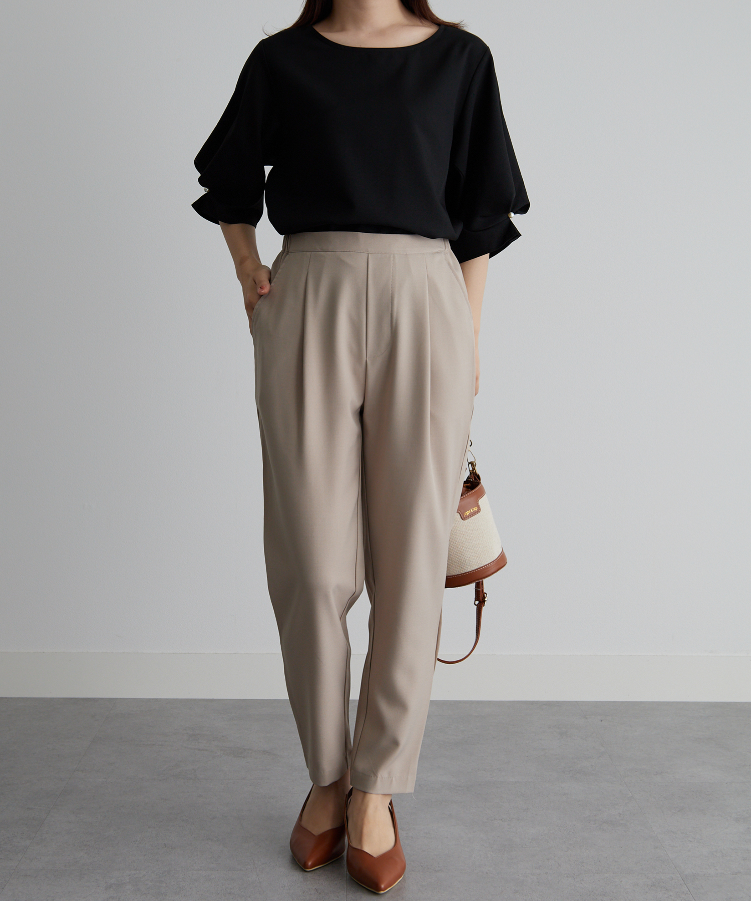 完売品　OUTERSUNSET  裏地付きtapered linen pants