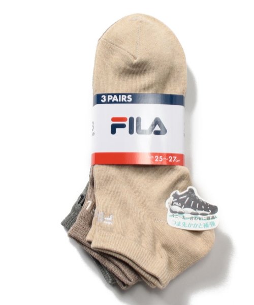 FILA socks Mens(フィラ　ソックス　メンズ)/ベーシック ロゴ刺繍 スニーカーソックス3足組 メンズ/その他2