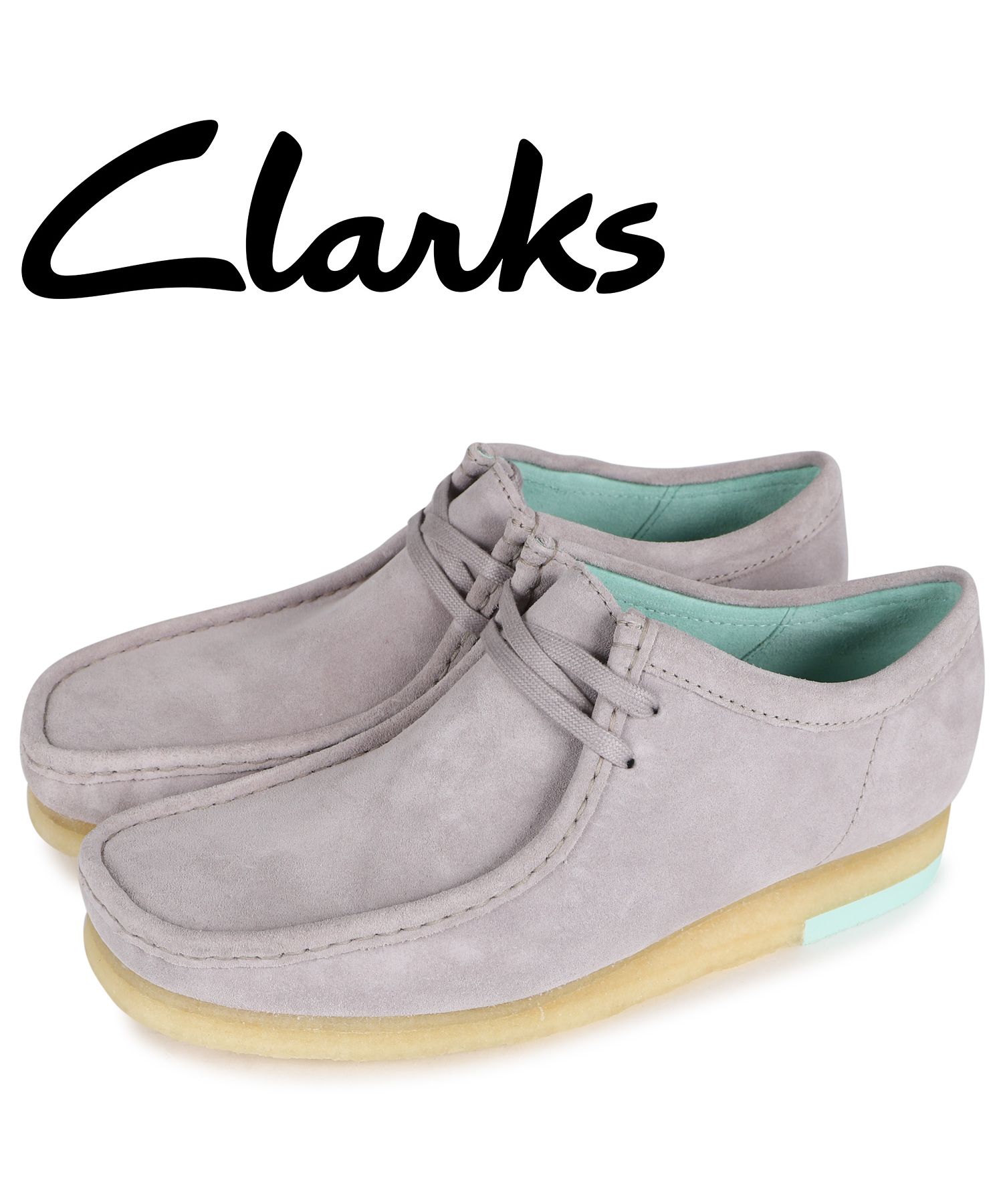 クラークス Clarks ワラビー ブーツ メンズ WALLABEE グレー 26160202