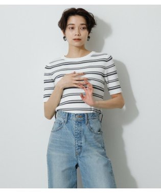 AZUL by moussy/HALF SLEEVE CREW NECK RIB TOPS/504687998