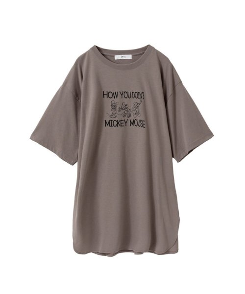 MAC HOUSE(women)(マックハウス（レディース）)/[大きいサイズ] Disney プリントTシャツ クイーンサイズ 2285－9817/グレージュ