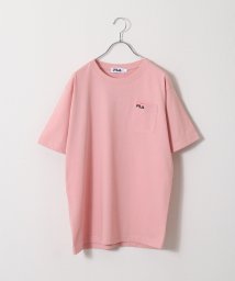 ZIP FIVE(ジップファイブ)/高密度生地左胸ワンポイント半袖Tシャツ/ピンク