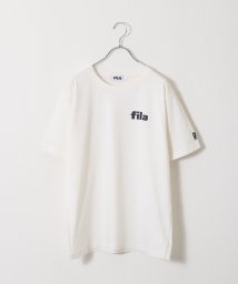 ZIP FIVE(ジップファイブ)/高密度生地左胸カレッジワンポイント半袖Tシャツ/オフホワイト