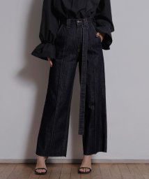 MIELI INVARIANT/Pintuck Semiwide Jeans/504689067