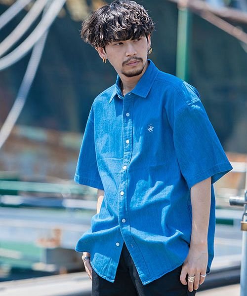 Beverly Hills Polo Club ワンポイント刺繍半袖デニムシャツ メンズ 半袖 Beverly Hills Polo Club ビバリーヒルズポ エスビーセレクト Sb Select Magaseek