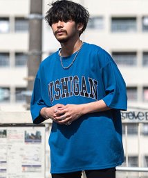 CavariA(キャバリア)/CavariA シルケットポンチクルーネック半袖ドロップショルダービッグTシャツ メンズ ブランド おしゃれ 大人 カジュアル ファッション 半袖 無地 ドロッ/ブルー