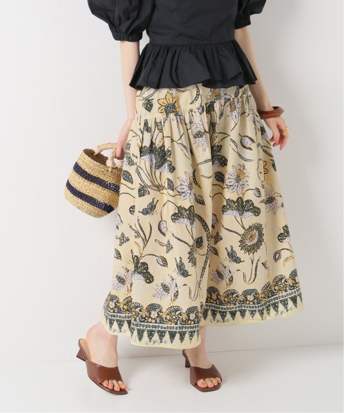 限定数のみ! ULLA JOHNSON ウラジョンソン インド綿 総柄 ギャザー