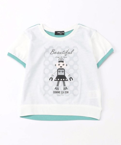 COMME CA ISM KIDS(コムサイズム（キッズ）)/ドットプリント　Tシャツ/ホワイト