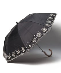 LANVIN Collection(umbrella)(ランバンコレクション（傘）)/LANVIN CLLECTION（ランバンコレクション）晴雨兼用折りたたみ日傘　フラワー刺繍/ブラック